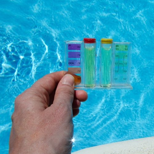 A Picture of Swimming Pool Water Testing.